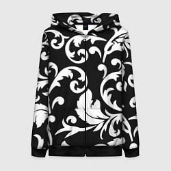 Толстовка на молнии женская Minimalist floral pattern, цвет: 3D-черный