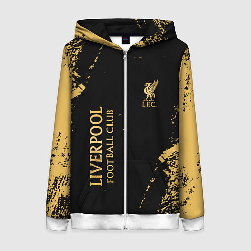 Женская толстовка на молнии Liverpool гранж / 3D-Белый – фото 1