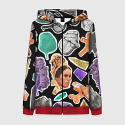 Толстовка на молнии женская Underground pattern Fashion trend, цвет: 3D-красный
