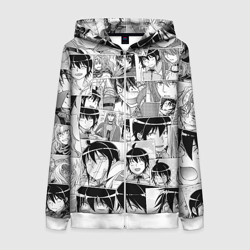 Женская толстовка на молнии Tsuki ga Michibiku Isekai Douchuu pattern / 3D-Белый – фото 1