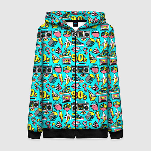 Женская толстовка на молнии THE NINETIES / 3D-Черный – фото 1