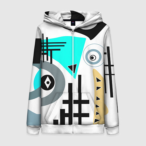 Женская толстовка на молнии Абстрактный современный дизайн / 3D-Белый – фото 1