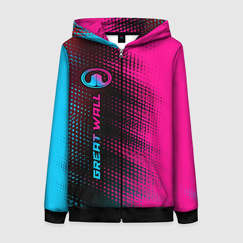 Женская толстовка на молнии Great Wall Neon Gradient FS / 3D-Черный – фото 1