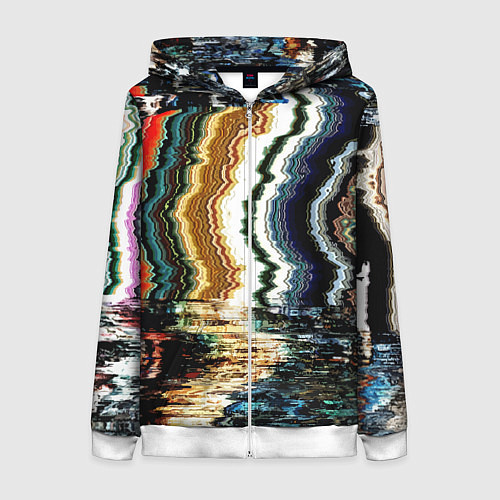 Женская толстовка на молнии Glitch pattern - fashion trend / 3D-Белый – фото 1