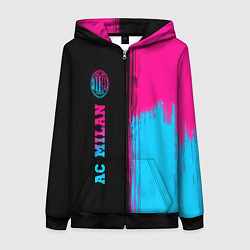 Женская толстовка на молнии AC Milan - neon gradient: по-вертикали