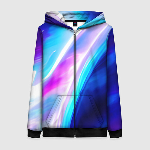 Женская толстовка на молнии Звездная вспышка / 3D-Черный – фото 1