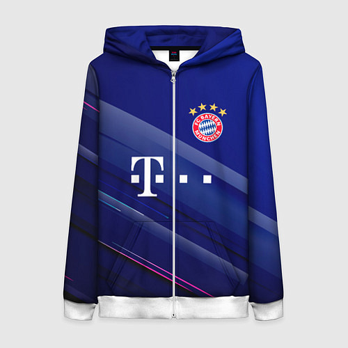 Женская толстовка на молнии Bayern munchen Абстракция / 3D-Белый – фото 1