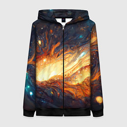Толстовка на молнии женская Центр вселенной - Абстракция, цвет: 3D-черный