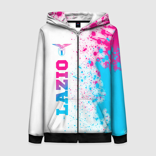 Женская толстовка на молнии Lazio neon gradient style: по-вертикали / 3D-Черный – фото 1