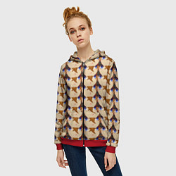 Толстовка на молнии женская Тарталья лицо МЕМ Genshin Impact, цвет: 3D-красный — фото 2