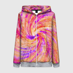 Толстовка на молнии женская Color swirls, цвет: 3D-меланж