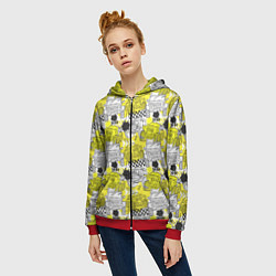 Толстовка на молнии женская Авто и клякса, цвет: 3D-красный — фото 2