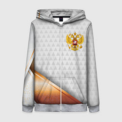 Женская толстовка на молнии Герб РФ с золотой вставкой