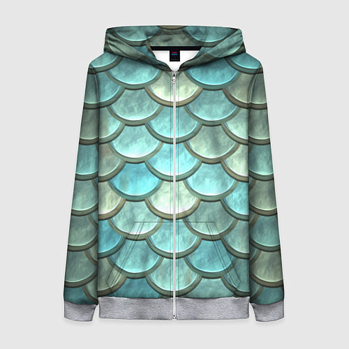 Женская толстовка на молнии Рыбья чешуя / 3D-Меланж – фото 1