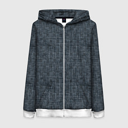 Женская толстовка на молнии Черно-синий текстурированный в елочку, под джинсу