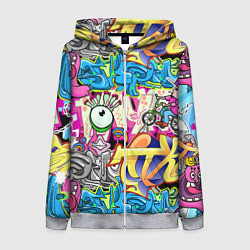 Женская толстовка на молнии Велосипедист и глаз граффити