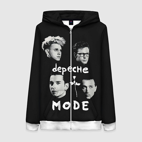 Женская толстовка на молнии Depeche Mode portrait / 3D-Белый – фото 1