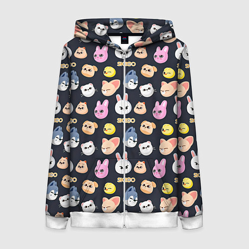 Женская толстовка на молнии Skzoo pattern / 3D-Белый – фото 1