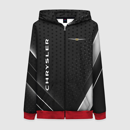 Женская толстовка на молнии Chrysler Карбон / 3D-Красный – фото 1