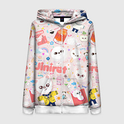 Толстовка на молнии женская Skzoo Jinniret pattern cartoon avatar, цвет: 3D-белый