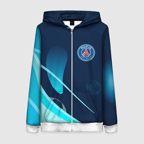 Женская толстовка на молнии Фк псж абстракция / 3D-Белый – фото 1