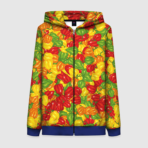 Женская толстовка на молнии Острый перц Хабанеро / 3D-Синий – фото 1