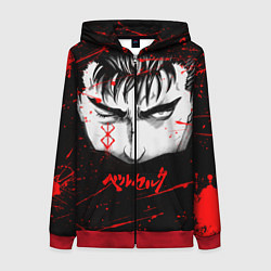 Толстовка на молнии женская BERSERK ГАТС, цвет: 3D-красный