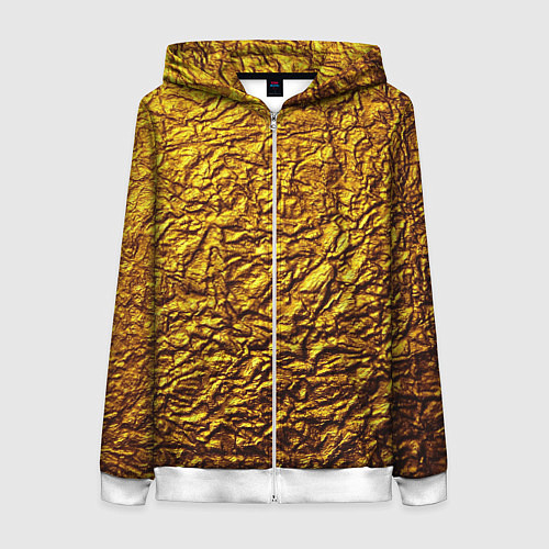 Женская толстовка на молнии Золотая фольга / 3D-Белый – фото 1