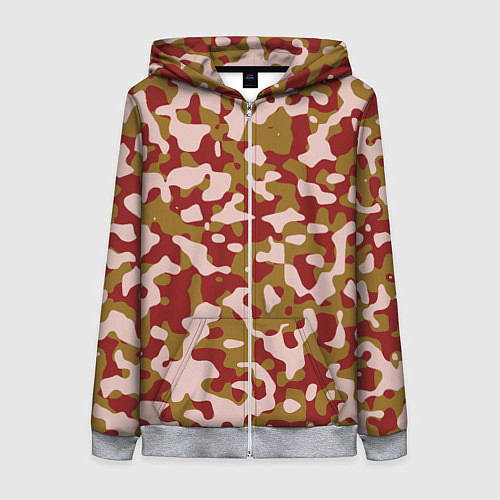 Женская толстовка на молнии Камуфляж German Desert / 3D-Меланж – фото 1