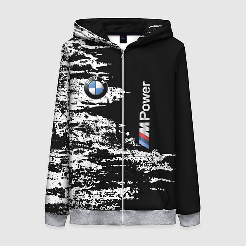 Женская толстовка на молнии BMW M Power - pattern / 3D-Меланж – фото 1