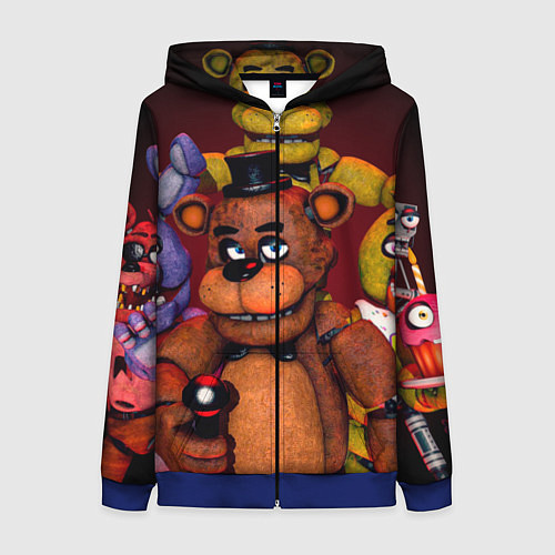Женская толстовка на молнии Пять ночей Фредди / 3D-Синий – фото 1