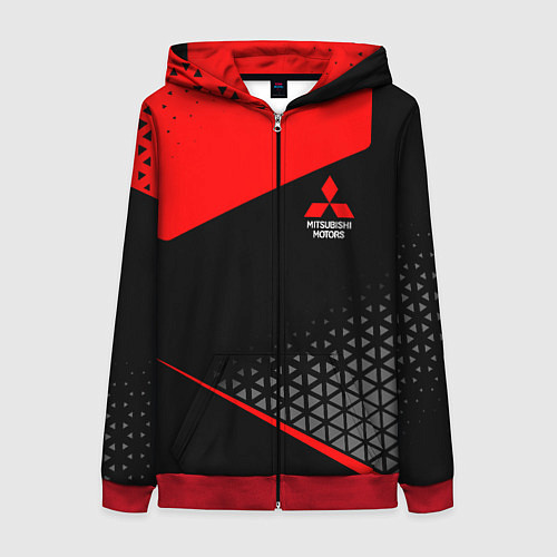 Женская толстовка на молнии Mitsubishi - Sportwear / 3D-Красный – фото 1