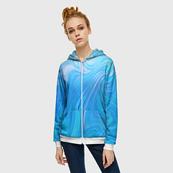 Толстовка на молнии женская Морозная свежесть, цвет: 3D-белый — фото 2