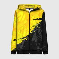 Толстовка на молнии женская Black and yellow, цвет: 3D-черный