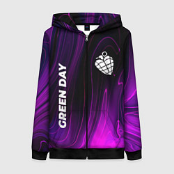 Женская толстовка на молнии Green Day violet plasma