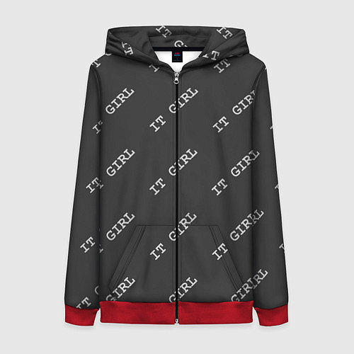 Женская толстовка на молнии Программисты - IT GIRL / 3D-Красный – фото 1