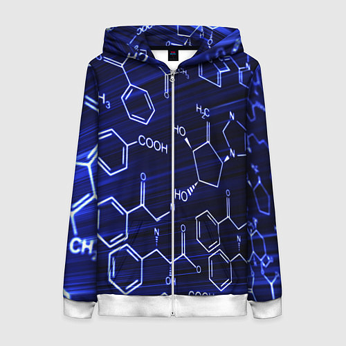 Женская толстовка на молнии Графическая химия / 3D-Белый – фото 1