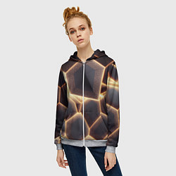 Толстовка на молнии женская Сотовая лава, цвет: 3D-меланж — фото 2