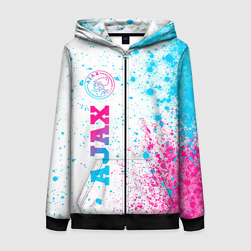 Женская толстовка на молнии Ajax neon gradient style: по-вертикали / 3D-Черный – фото 1