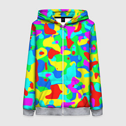 Толстовка на молнии женская Форма маляра - кляксы, цвет: 3D-меланж