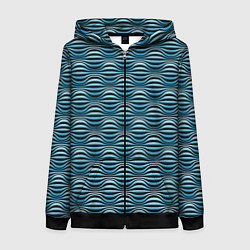 Женская толстовка на молнии Объёмные полосы - оптическая иллюзия