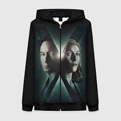 Толстовка на молнии женская X - Files, цвет: 3D-черный