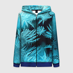Толстовка на молнии женская Голубой лед - иней, цвет: 3D-синий