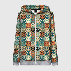 Женская толстовка на молнии Peace symbol pattern