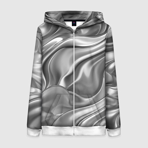 Женская толстовка на молнии Плавленное серебро / 3D-Белый – фото 1