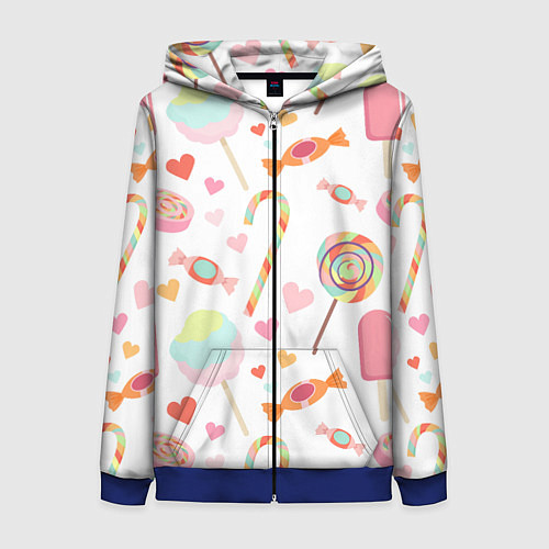 Женская толстовка на молнии Сладкий праздник / 3D-Синий – фото 1