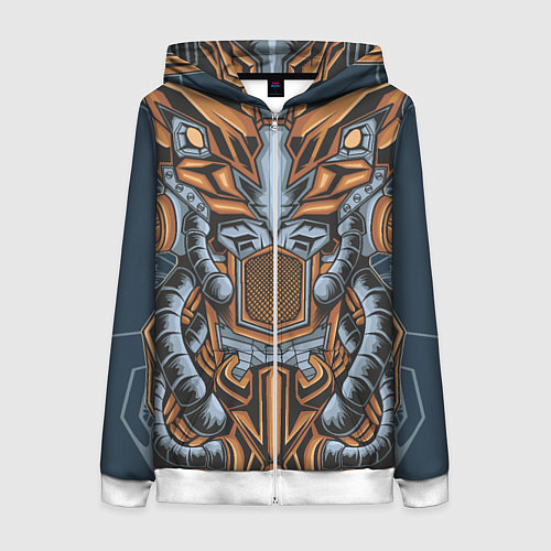 Женская толстовка на молнии Меха-робот / 3D-Белый – фото 1