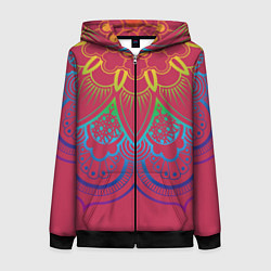 Женская толстовка на молнии Viva magenta mandala