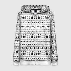 Толстовка на молнии женская Black pattern Wednesday Addams, цвет: 3D-белый