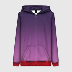 Женская толстовка на молнии Пурпурный-лиловый градиент